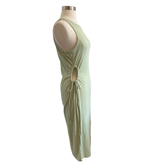 Sleeveless Knit Midi Dress With Cut Out Tie Side By Planet Gold - Picture 5 of 10